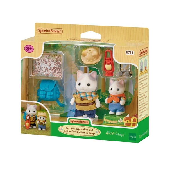 PARAPLY 5763 Sylvanian Families Heyecanlı Keşif Seti Latte Kedi Abi ve Bebek +4 yaş Kız Erkek Çocuk Oyuncak ürün görseli 1
