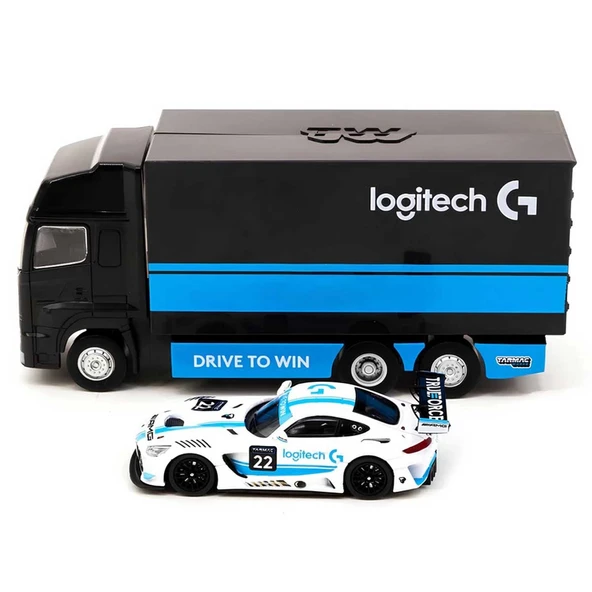 PARAPLY Tarmac Works 1:64 X Logitech Mercedes AMG GT3 Logitech G Race with Plastic Truck Packaging Kız Erkek ürün görseli 1