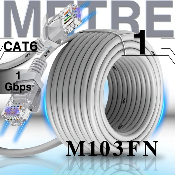 MN6 M103FN 1 Metre Internet Kablosu/UTP-CAT6/Gigabit/Destekli/ethernet Kablosu 1 Metre/iç Mekan Uyumlu ürün görseli 1