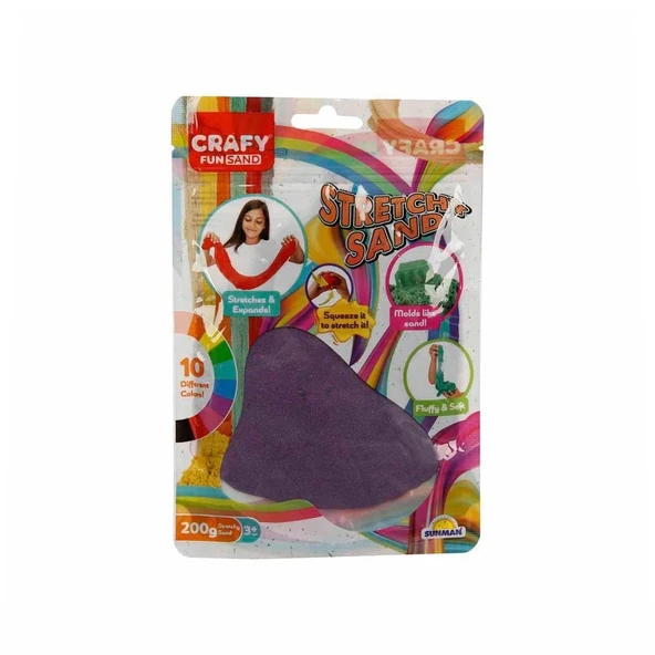 PARAPLY 3603 Crafy Streç Oyun Kumu Mor 200 g Kız Erkek Çocuk Oyuncak Eğitici Oyuncaklar ürün görseli 1