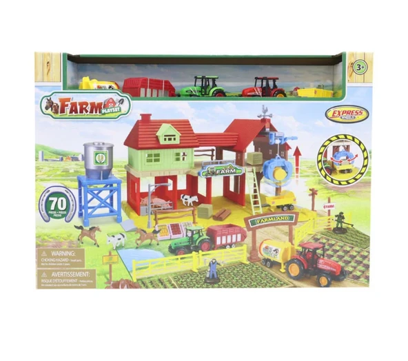 PARAPLY Express Wheels Die Cast Metal 70 Parça Çiftlik Seti Kız Erkek Çocuk Oyuncak Eğitici Oyuncaklar ürün görseli 1