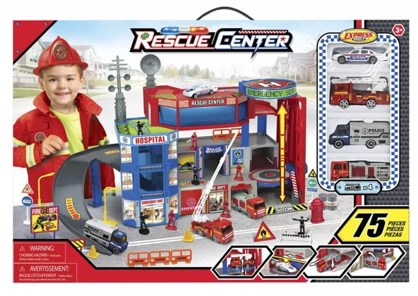 PARAPLY Express Wheels Kurtarma Merkezi Oyun Seti Kız Erkek Çocuk Oyuncak Eğitici Oyuncaklar ürün görseli 1