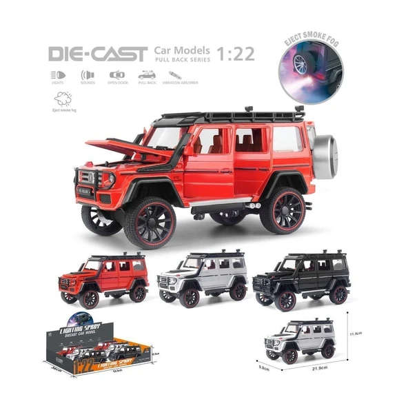 PARAPLY HCL-501A Çek Bırak 1:22 Sesli Ve Işıklı Buharlı G-Lüx Metal Jeep Kız Erkek Çocuk Oyuncak Eğitici Oyu ürün görseli 1