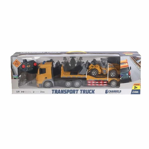 PARAPLY HT079 Kumandalı Şarjlı Işıklı Transporter Tır 1:24 Kız Erkek Çocuk Oyuncak Eğitici Oyuncaklar ürün görseli 1