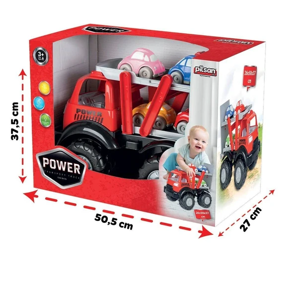 PARAPLY 06 516 Pilsan Power Transport Kamyon Kız Erkek Çocuk Oyuncak Eğitici Oyuncaklar ürün görseli 1