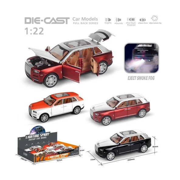 PARAPLY HCL-806PA Çek Bırak 1:22 Sesli Ve Işıklı Buharlı RR-Lüx Metal Jeep -1adet fiyatıdır Kız Erkek Çocuk ürün görseli 1