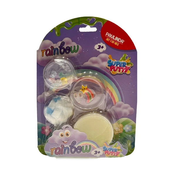 PARAPLY Paulinda Slime Super Putty Rainbow 80 ml S00095535 Kız Erkek Çocuk Oyuncak Eğitici Oyuncaklar ürün görseli 1