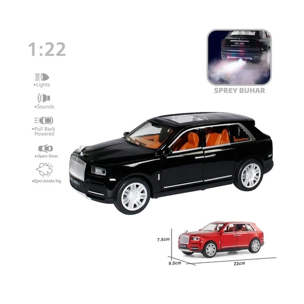 PARAPLY HCL-506A Çek Bırak 1:22 Sesli Ve Işıklı Buharlı RR-Lüx Metal Jeep Kız Erkek Çocuk Oyuncak Eğitici Oy ürün görseli 1