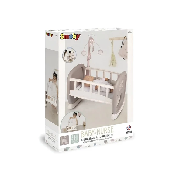 PARAPLY Smoby Baby Nurse Sallanan Dönenceli Bebek Beşiği 220372 ***OYUNCAKTIR*** Kız Erkek Çocuk Oyuncak Eği ürün görseli 1