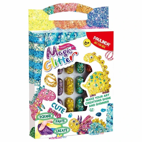 PARAPLY Paulinda Magic Glitter Cute Dino Hobi Set 12x5 ml S00095579 Kız Erkek Çocuk Oyuncak Eğitici Oyuncakl ürün görseli 1