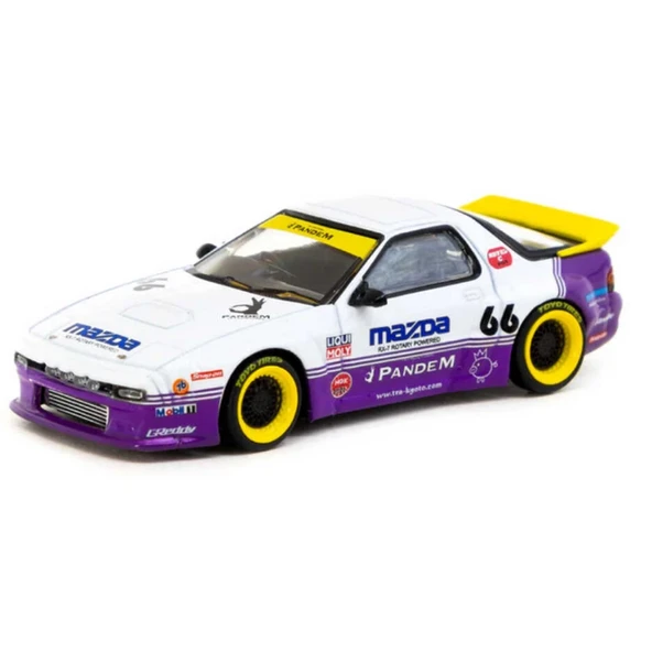 PARAPLY Tarmac Works 1/64 Pandem Mazda RX-7 FC3S White / purple - HOBBY64 Kız Erkek Çocuk Oyuncak Eğitici Oy ürün görseli 1