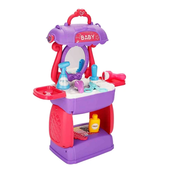 PARAPLY Güzellik Seti Çantalı 3in1 Mor Kız Erkek Çocuk Oyuncak Eğitici Oyuncaklar ürün görseli 1