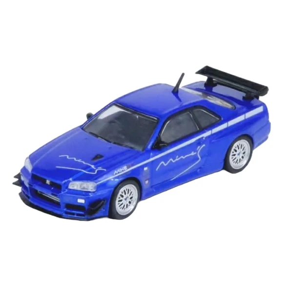 PARAPLY Inno 1/64 Nissan Skyline GT-R R34 V-SPEC Tuned by MINE'S Kız Erkek Çocuk Oyuncak Eğitici Oyuncaklar ürün görseli 1