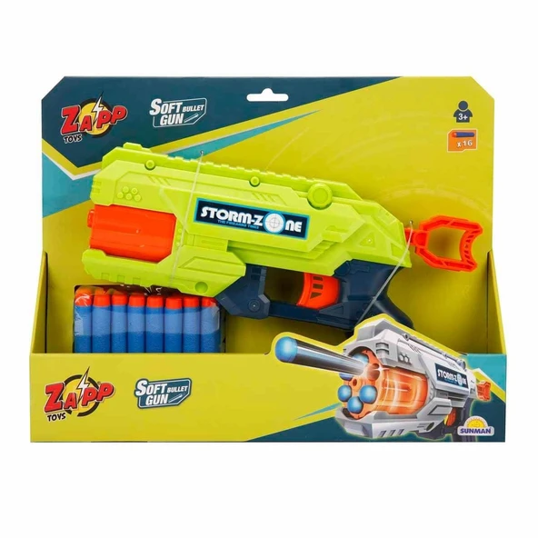 PARAPLY 2713 Zapp 16 Mermili Sünger Dart Atan Silah Kız Erkek Çocuk Oyuncak Eğitici Oyuncaklar ürün görseli 1