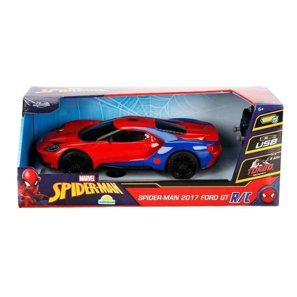 PARAPLY 7038 1:16 Marvel Spiderman 2017 Ford GT USB Şarjlı Uzaktan Kumandalı Araba Kız Erkek Çocuk Oyuncak E ürün görseli 1