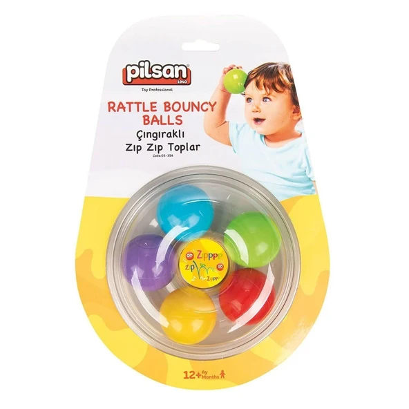 PARAPLY 03 356 Çıngıraklı Zıp Zıp Toplar -Pilsan Kız Erkek Çocuk Oyuncak Eğitici Oyuncaklar ürün görseli 1