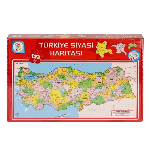 PARAPLY LSH002 Siyasi Harita Puzzle -Laçokids Kız Erkek Çocuk Oyuncak Eğitici Oyuncaklar ürün görseli 1