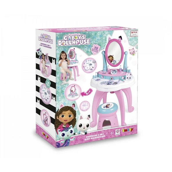 PARAPLY Smoby Gabby Makyaj Masası Ayaklı Kız Erkek Çocuk Oyuncak Eğitici Oyuncaklar ürün görseli 1