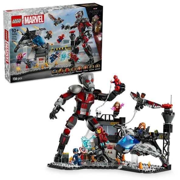 PARAPLY LEGO Marvel Kaptan Amerika: Kahramanların Savaşı 76314 Kız Erkek Çocuk Oyuncak Eğitici Oyuncaklar ürün görseli 1