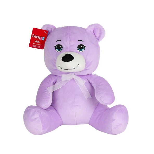PARAPLY 1022L Göbekli Peluş Ayı 28cm Lila -Selay Oyuncak Kız Erkek Çocuk Oyuncak Eğitici Oyuncaklar ürün görseli 1