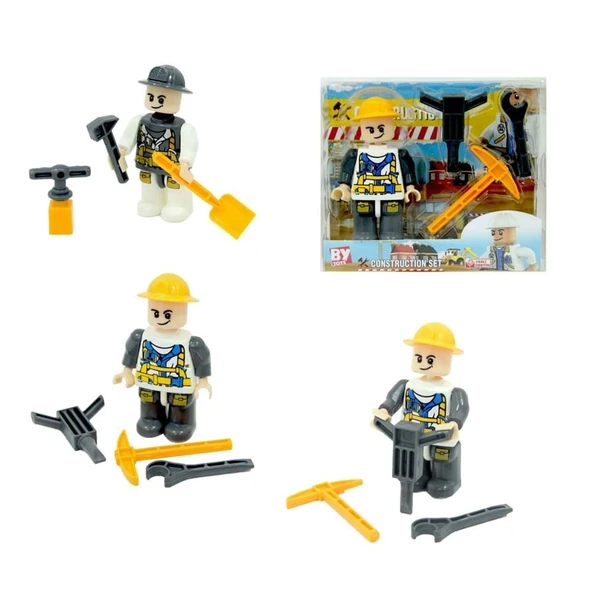 PARAPLY Construction Işçi Figürü Lego Seti Kız Erkek Çocuk Oyuncak Eğitici Oyuncaklar ürün görseli 1