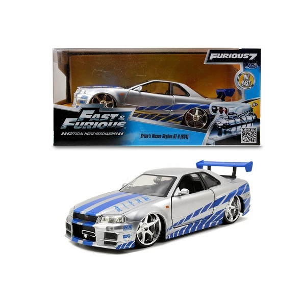 PARAPLY 253203044 Fast&Furious 2002 Nissan Skyline 1:24 Kız Erkek Çocuk Oyuncak Eğitici Oyuncaklar ürün görseli 1