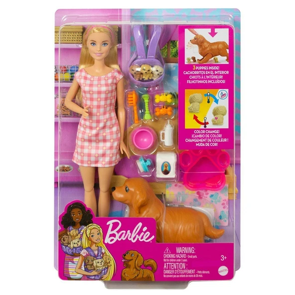 PARAPLY HCK75 Barbie ve Yeni Doğan Köpekler Oyun Seti, Barbie ve Hayvanları Kız Erkek Çocuk Oyuncak Eğitici ürün görseli 1