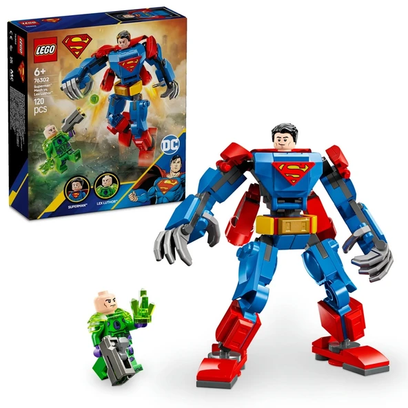 PARAPLY LEGO DC Superman Robotu, Lex Luthor’a Karşı Süper Kahraman Oyuncak Figürü 76302 Kız Erkek Çocuk Oyun ürün görseli 1
