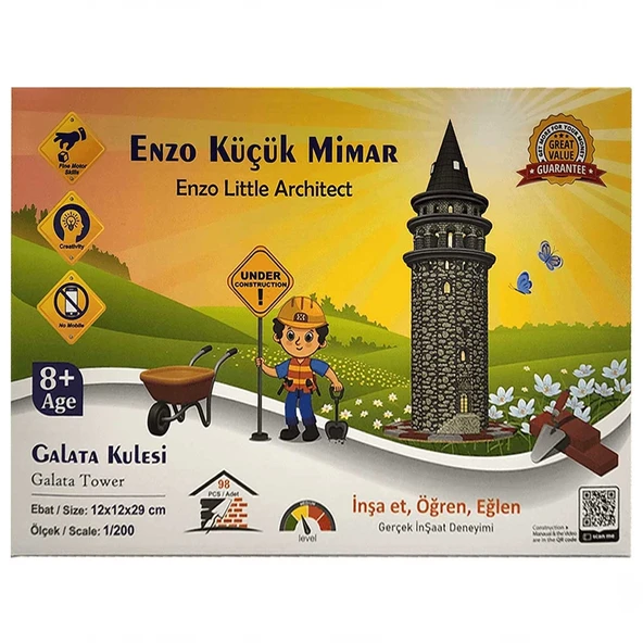 PARAPLY Minyatür Tuğla Galata Kulesi Kız Erkek Çocuk Oyuncak Eğitici Oyuncaklar ürün görseli 1