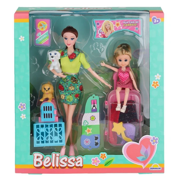 PARAPLY 3046 SUN-RST-SIS-MNK BBK SET BELISSA VE ANNESİ YOLCULUK ZAMANI 30CM Kız Erkek Çocuk Oyuncak Eğitici ürün görseli 1