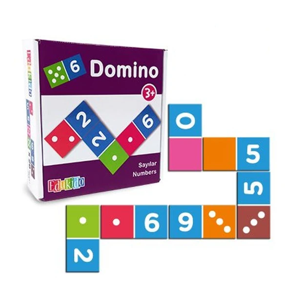 PARAPLY EDU-3012 Ahşap Sayılar Domino -Chiva Kız Erkek Çocuk Oyuncak Eğitici Oyuncaklar ürün görseli 1