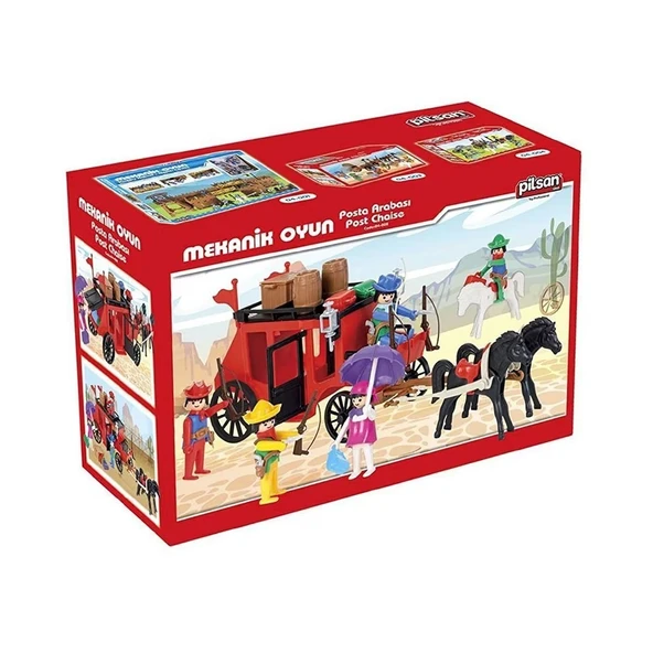 PARAPLY 04 002 Mini Mekanik Seri 2 Posta Arabası -Pilsan Oyuncak Kız Erkek Çocuk Oyuncak Eğitici Oyuncaklar ürün görseli 1