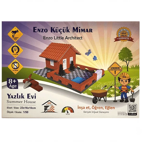 PARAPLY Minyatür Tuğla Yazlık Evi - 04004EN Kız Erkek Çocuk Oyuncak Eğitici Oyuncaklar ürün görseli 1