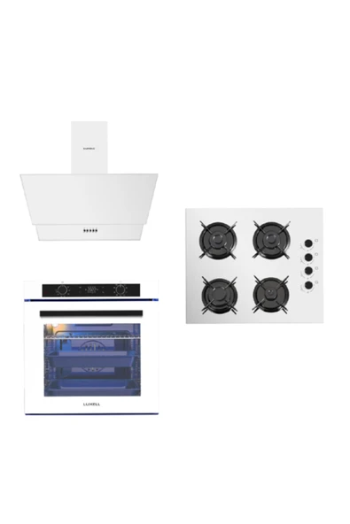 Luxell 88 Lt Plus Beyaz Cam Ankastre Set ürün görseli 1