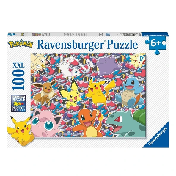PARAPLY 133383 Pokemon 100 parça XXL Ravensburger Puzzle Kız Erkek Çocuk Oyuncak Eğitici Oyuncaklar ürün görseli 1
