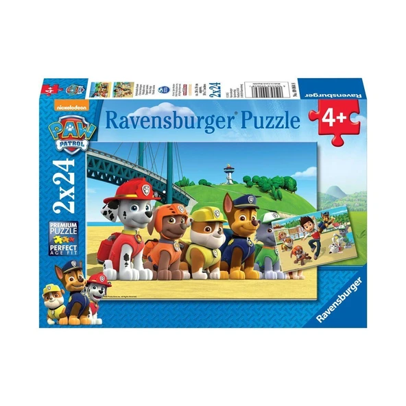 PARAPLY 90648 Paw Patrol 2x24 parça Ravensburger Puzzle Kız Erkek Çocuk Oyuncak Eğitici Oyuncaklar ürün görseli 1