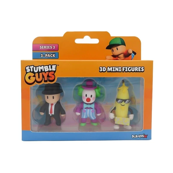 PARAPLY TUY23000 Stumble Guys 3lü Mini Figür Kız Erkek Çocuk Oyuncak Eğitici Oyuncaklar ürün görseli 1