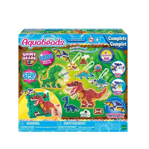 PARAPLY 31994 AquaBeads Dinozor Dünyası Seti 1200 parça +4 yaş Kız Erkek Çocuk Oyuncak Eğitici Oyuncaklar ürün görseli 1