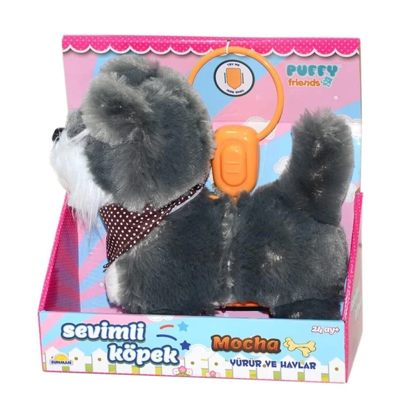 PARAPLY S00002859 YÜRÜYEN SEVİMLİ PELUŞ KÖPEK GRİ-SUN Kız Erkek Çocuk Oyuncak Eğitici Oyuncaklar ürün görseli 1