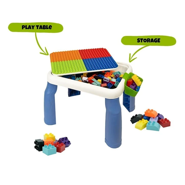 PARAPLY URT035-002 BÜYÜK SANDALYELİ 64 PCS Bİ-BLOKS MASASI Kız Erkek Çocuk Oyuncak Eğitici Oyuncaklar ürün görseli 1
