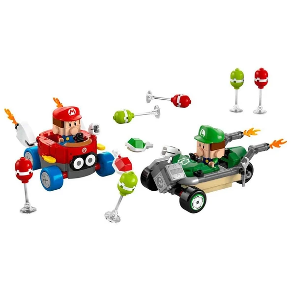 PARAPLY LEGO Super Mario: Mario Kart – Baby Mario ile Baby Luigi Kız Erkek Çocuk Oyuncak Eğitici Oyuncaklar ürün görseli 1