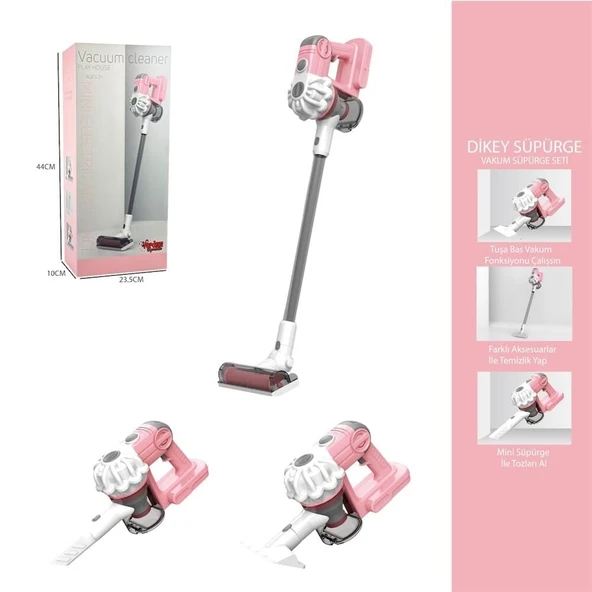 PARAPLY DİKEY ELEKT SÜPÜRGESİ PEMBE Kız Erkek Çocuk Oyuncak Eğitici Oyuncaklar ürün görseli 1