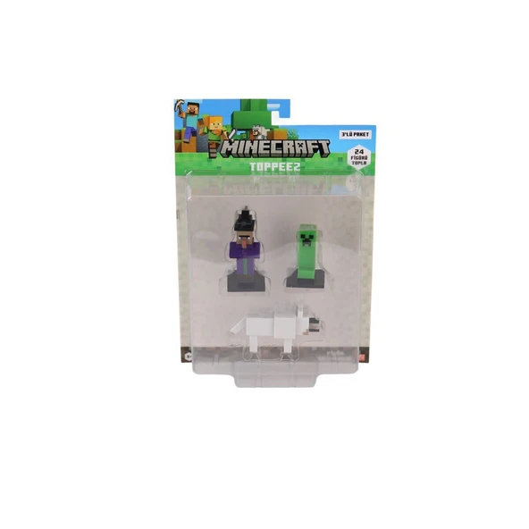 PARAPLY PMI MC2020 Minecraft 3D Figür Toppeez 3lü Set Kız Erkek Çocuk Oyuncak Eğitici Oyuncaklar ürün görseli 1