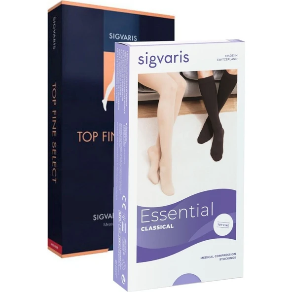 SİGVARİS Essential Classical (TOPFİNE) /Diz Altı /A.burun/Orta Basınç/Ten Rengi ürün görseli 1