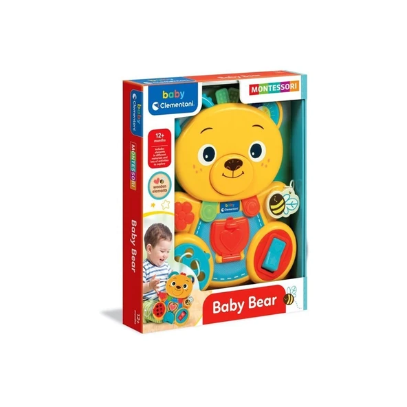 PARAPLY 17856 Baby Clementoni - Montessori Aktiviteli Ayıcık Kız Erkek Çocuk Oyuncak Eğitici Oyuncaklar ürün görseli 1