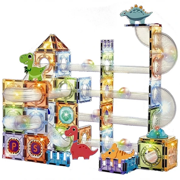 PARAPLY Magnetic Tiles Light Version 108 Parça Kız Erkek Çocuk Oyuncak Eğitici Oyuncaklar ürün görseli 1