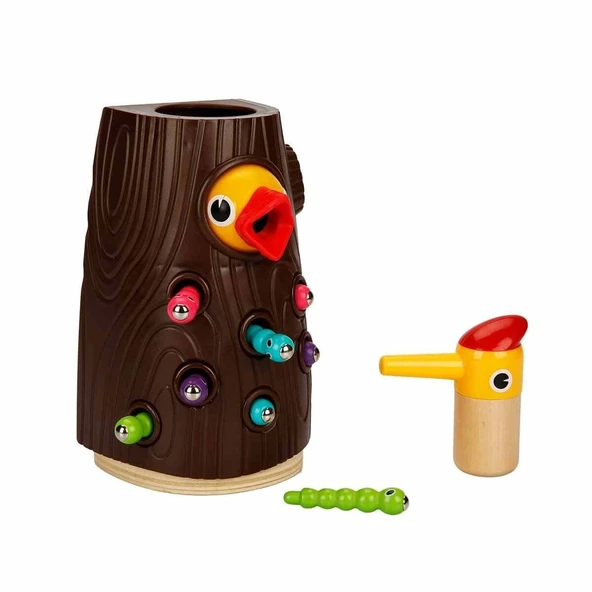PARAPLY Woody Manyetik Ağaçkakan Besleme Oyunu 10 Parça Kız Erkek Çocuk Oyuncak Eğitici Oyuncaklar ürün görseli 1