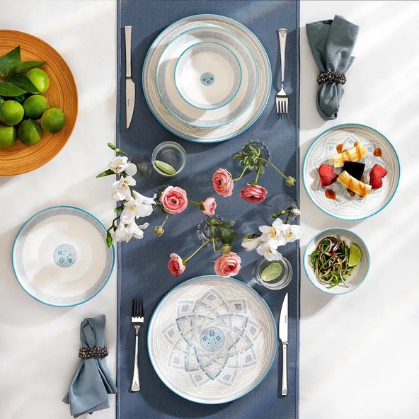 Schafer Iconic 24 Parça 6 Kişilik Yemek Takımı Mavi ürün görseli 1
