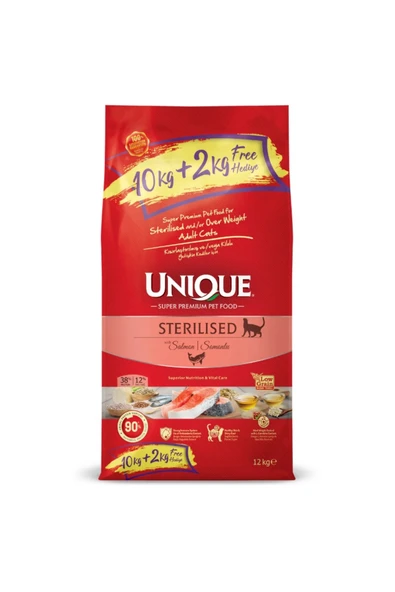 Unique Kısırlaştırılmış Kedi Maması Somonlu 10 2 Kg ürün görseli 1