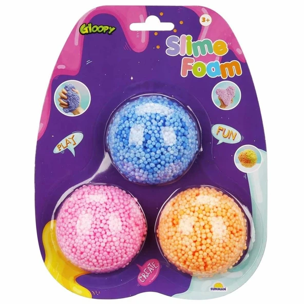 ZeycanHome S00003740 SLİME KÖPÜK 3 LÜ 2,5GR KRTL -SUN Kız Erkek Çocuk Oyuncak Eğitici Oyuncaklar ürün görseli 1